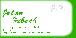 jolan hubsch business card